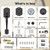 Calzibeno Vintage Black Front Door Handle and Deadbolt Set, Front Door Lock Set with Crystal Glass Door Knob, Entry Door Lock Set with Single Cylinder, Reversible for Right & Left, Matte Black