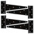 HILLMASTER 12 Inch T-Strap Heavy Duty Shed Door Hinges Gate Strap Hinges Black Tee Hinge Wrought Hardware for Wooden Fences,Yard,Barn Door,Rustproof (4 Pack)