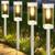 Gorrzai Solar Pathway Lights 8 Pack Solar Outdoor Lights with LED Tungsten Filament Bulb Waterproof Stainless Steel Garden Lighting for Outside Driveway Landscape Lawn Path Christmas (White)