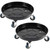 HOIGON 2 Pack 11.8 Inch Metal Plant Caddy with Wheels, Drain Tube and Water Tray, Heavy Duty Plant Pallet Caddy, Round Rolling Plant Stand Flower Planter Pot Mover for Indoor Outdoor