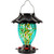 LUJII Solar Powered Color Changing Hummingbird Feeder for Outdoors Hanging, Hand Blown Glass Reservoir, 32 fl.oz, Never Leak, Illuminated Lantern for Garden Decor, for Bird Lover (Teal)