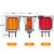 2Pcs Double Face Square LED Fender Pedestal Turn Signal Lights Amber/Red 39 LED w/Chrome Visor Square Truck Trailer Fender Stop Tail Turn Signal Lights w/Side Reflex Marker Driver and Passenger Side