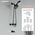 LIWEIKE 3 Handle Tub Shower Faucet, Matte Black Three Handles and Tub Spout Faucet Set Black Shower Faucet 3 Knob Brass Rough-in Valve