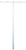 Household Essentials Mega Outdoor Clothesline T‑Post, Galvanized Steel Single Post with Crossbar and Eyelet Screws, White Finish