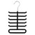 Hangerworld Single Black Flocked Tie Rack & Belt Organiser Non-Slip Coat Clothes Accessory Hanger, Metal