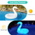 Inflatable Swan Pool Floats with Colorful Lights, FlyfreeU Solar LED Color Changing Swan Swim Float Rings, 42 Inch Large Pool Beach Floaties Lake Beach Floaty Summer Pool Raft Lounge for Adults