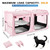 Suertree Extra Large Cat Carrier for 2 Cats with Travel Litter Box, 2-in-1 Foldable Soft Pet Car Travel Carrier with Zipper Locks for Multiple Cats Small Dogs Up to 45 Lbs, Pink