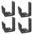 EaseLife Sliding Barn Door Bottom Floor Guide,U Shape,Flexible Adjustable Fit Distance,Flush Flat Bottom Design,Wall Mount System,for Door & Cabinet,Black,4 Pack