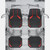 PIC AUTO Heavy Duty Rubber Floor Mats, Red Aluminum Film Car Mats Set, Front and Rear Car Mats with Anti-Slip Backing, All Weather Protection, Trim-to-Fit for Automotive SUV, Sedan, Van
