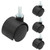 suiwotin 4pcs 1 Inch Swivel Caster Wheels, M6 Threaded Stem Caster Wheels, Heavy Duty Casters, Black Nylon Wheel Replacement for Furniture, Table, Cabinet, Shelf