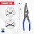 WORKPRO 8'' Long Nose Slip Joint Pliers, CR-V Needle Nose Pliers with Comfortable Grip Handles, 3-Zone Serrated Jaw from Premium Steel for Clamping, Tightening and Loosening
