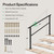 VIVOSUN Outdoor Handrail, 4 Step Stair Handrail, 54" x 36" Fits 1 to 4 Steps, Wrought Mattle Iron Handrail for Concrete Steps, Porch Steps, One-Step Assembly, Black