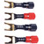 CESS-125L Spades Fork Plug to Twist Binding Post Banana Female Jack Socket Y Plug Terminal, 4 Pack (Large Fork)