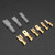 QTEATAK 2.8,4.8,6.3mm Golden Quick Splice Male and Female Wire Spade Crimp Terminal Connectors Wire Connectors Assortment Kit with Insulating Sleeve(300Pcs)