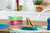 Sistema 3-Piece Sandwhich Containers for Lunch Boxes and Meal Prep, Dishwasher Safe, 1.9-Cup, Blue/Green/Pink