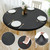 Rinpon Double Fitted Design PU Round Fitted Tablecloth, Anti-Tear Wipeable Elastic Round Tablecloth, Soft-Touch Fitted Table Cloth, Waterproof Oil-Proof Table Cover (Black, 53"-56" Round)