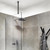 Shower Door Rod, 18 1/5"(462mm)-31 7/10"(805mm) Length Stainless Steel Ceiling-to-Glass Support Bar, for 5/16"(8mm) to 3/8"(10mm) Thick Frameless Glass Door, Matte Black Bracket