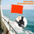 FLAGPARK Orange Boat Flag for Safety with 49'' Adjustable Holder Pole Water Ski Flags 12x18 inch Skier Down Flag for Boating Bike Kayak Motorcycle Pontoon ATV
