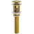 SWHYGER Bathroom Sink Drain Brushed Dark Gold Pop Up Drain With Overflow,Brass Drain Push Pop for Vessel Sink Drain Stopper with Removable Brass Strainer Basket,83606-1CB.