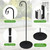 JETTIFY 63 Inch Shepherds Hooks for Outdoor Indoor with Round Base Stand, Adjustable Shepherds Hook for Bird Feeder, Lanterns, Wind Chime in Patio Garden