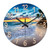 Constantplanet Palm Tree Glass Wall Clocks Battery Operated 12 Inch