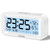 KESHIDE Night Light Digital Alarm Clock Battery Operated with Indoor Temperature Humidity, Desk Small Clock,Snooze Model,12/24H Display for Bedrooms Heavy Sleepers Kids Travel Bathroom (White)
