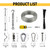 RiaYer 165FT Outdoor String Light Hanging Kit, Heavy Duty 1/16" Vinyl-Coated 304 Stainless Steel Cable, Globe Light Suspension System, Anti-Sag Guide Wire Rope with Turnbuckle Patio, Garden & Deck