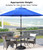 Koutemie 21 Inches Metal Umbrella Base with 2 Adapters for 1-¼" or 1-½" Umbrella Poles, Heavy Duty Weighted Outdoor Umbrella Stand Holder for Patio Table, Black