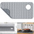 GUUKIN Sink Protectors for Kitchen Sink - 28.6"x 14.5" Silicone Kitchen Sink Mat Grid for Bottom of Farmhouse Stainless Steel Porcelain Sink with Right & Left Drain（Grey）, 2814R