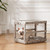 ZOMISIA Collapsible Dog Crate for Dogs - 28" L Heavy Duty Dog Kennel No Tools Required with 4 Sides Steel Foldable Cage for Dogs Indoor Furniture, Portable Carrier with 2 Smooth Wheels, Beige