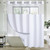 Extra Wide No Hook Waffle Weave Shower Curtain with Snap in Liner Set, 108" x 74" Hotel Luxury White Shower Curtains for Bathroom with See Through Top Window, Waterproof, Washable 108W x 74H