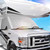BougeRV RV Windshield Window Snow Cover for Class C Ford E450 1997-2026 Motorhome, Windshield Cover for Ice and Snow RV Front Window Sunshade Cover RV Accessories 4 Layers with Mirror Cutouts Silver