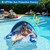 COOLCOOLDEE Pool Float with Canopy,Cup Holder - XL Pool Chair Lounge Float with Adjustable Sun Shade Cover, Drink Holder,Ergonomic Headrest,Inflatable Pool Float for Adults(Deep Blue)