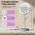 Auxmir 9" Large Lighted Makeup Mirror with Magnification, 1X/30X Double Sided Magnifying Mirror with Adjustable Height, Rechargeable Vanity Mirror with 3 Color Dimmable Lights, 360° Rotation