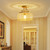 WUZUPS Chandelier Rustic Farmhouse Industrial Round Semi-flushmount Ceiling LED Light Fixture with Clear Glass Shades for Bathroom Kitchen Foyer Entryway, H 11.8" x W 13.4", E26 Base, Gold