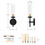 Hardwired Wall Sconces Set of Two, Bathroom Vanity Sconces Wall Lighting with Clear Glass Shade, Black and Gold Modern Farmhouse Wall Mount Lights for Mirror Bedroom Living Room Hallway Entryway