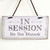 Panguru Reversible "In Session Do Not Disturb" & "Welcome Please Come In" Door Sign, Double Sided Sign for Business Office Therapist Clinic SPA Tatoo Salon, PVC Hanging Plaque, 10x5”