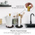 HESHIBI Paper Towel Holder Countertop with 7" Weighted Black Marble Base - Modern Free Standing Paper Roll Holder, Brushed Gold Stainless Steel Stand Paper Towel Holder for Kitchen and Bathroom