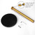 HESHIBI Paper Towel Holder Countertop with 7" Weighted Black Marble Base - Modern Free Standing Paper Roll Holder, Brushed Gold Stainless Steel Stand Paper Towel Holder for Kitchen and Bathroom