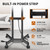 Solid Grace Rolling TV Stand with Power Outlet for 32-75 Inch TVs up to 88lbs, Portable TV Stand with Shelf, Mobile TV Cart for Living Room, Office, Meeting Room, Outdoor(with Power Outlet+Shelf)