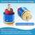 (1Pack) JH02BJ HL-40 Shower Cartridge Replacement,40mm Ceramic Pressure Balance Cartridge,for Tub and Shower Faucet Valve,Blue, Red
