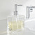 Huang Acrylic Clear Rectangular Refillable Liquid Soap Dispenser Pump for Bathroom Vanity Countertop, Kitchen Sink - Holds Hand Soap, Dish Soap, Hand Lotion