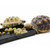 OMEM Reptile Bowl Large Food and Water Dish Enough Space Also Fit for Bath Simulated Wood Grain Surface (XL, Black)