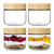 NETANY 4-pack 8oz Glass jars with Airtight Lids, Overnight Oats Containers with Bamboo Lids, Wide mouth Mason Salad jars, Glass Food Storage Containers for Snacks Yogurt Spice Sugar