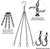 Heybe Swivel Hanging Basket Chains 23 Inches 4 Leads Hanging Chains Flower Pot Hanger Replacement Plant Hangers for Planters and Lanterns, Pack of 3 (4 Legs-Swivel)