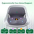 FuturaLoom One-Piece Memory Foam Seat & Back Cushion - Lumbar Support, Adjustable Strap, Non-Slip Bottom - Breathable Removable Cover for Office Chair, Car, Truck (Grey)