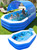 2026 Inflatable Pool with Canopy, Large Inflatable Pool for Kids,Adults, Blow Up Pools with Seats,Oversize Thickened 118"x75"x22"Inflatable Swimming Pools, Kids Pool for Backyard,Ocean Theme-Blue