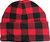 Red Black Buffalo Plaid Flannel Look Cuffed Long Winter Watch Stocking Cap Hat Up North Cabin Rustic Lumberjack Checkered Checked