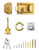 QWORK Night Latch Deadbolt Rim Lock with Key Gold Finish Antique Style Lock with Front Door Key