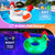 Junbig Inflatable Pool Floats with Lights, 63" Chicken Pool Floaties with Solar RGB Color Changing, Large Animal Pool Floats for Adult with 2 Handles, Swimming Pool Floaty for Party Beach Water